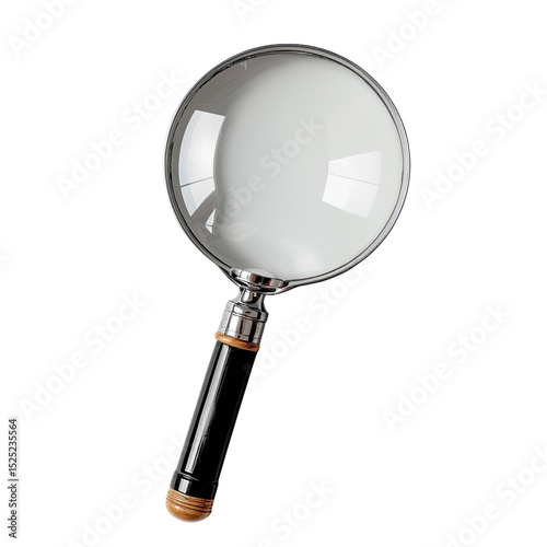 Classic Magnifying Glass with Wooden Handle and Chrome Frame