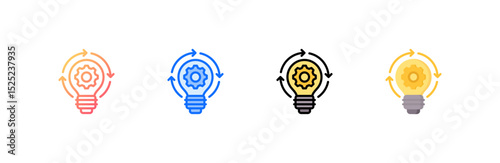Innovation icon set multiple style collection