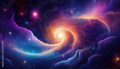 phone wallpaper breathtaking galaxy with swirling nebulae glowing stars and cosmic atmosphere in deep shades of purple blue gold space themed digital artwork mobile phone background vertical