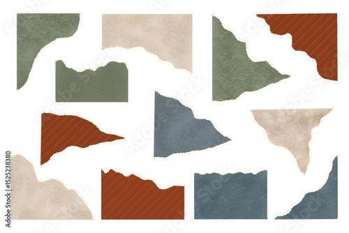 Vintage Torn Paper Illustration Collection