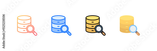 Data Searching icon set multiple style collection