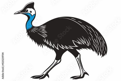 cassowary sihouette black vector