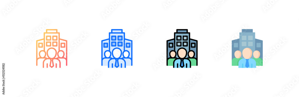 Obraz premium Corporation icon set multiple style collection