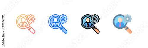 Human Resources icon set multiple style collection