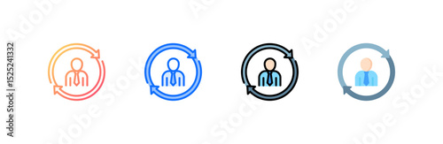 Employee icon set multiple style collection