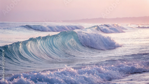 A tranquil and minimalist abstract background with gentle, flowing waves in calming pastel colors. This serene visual evokes peace and relaxation, perfect for wellness or spa themes. AI generated.	