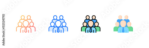 Workgroup icon set multiple style collection