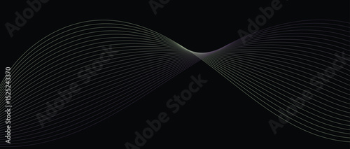 Abstract wave lines in purple green gradient on minimalist background. Futuristic and dynamic look, perfect for tech, digital, and modern design projects.