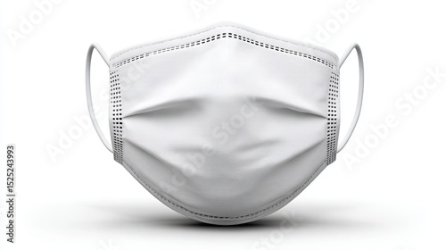 Healthcare face cover on white for safety campaigns Realistic White Face Mask Isolated on a Clean Background for Medical Use