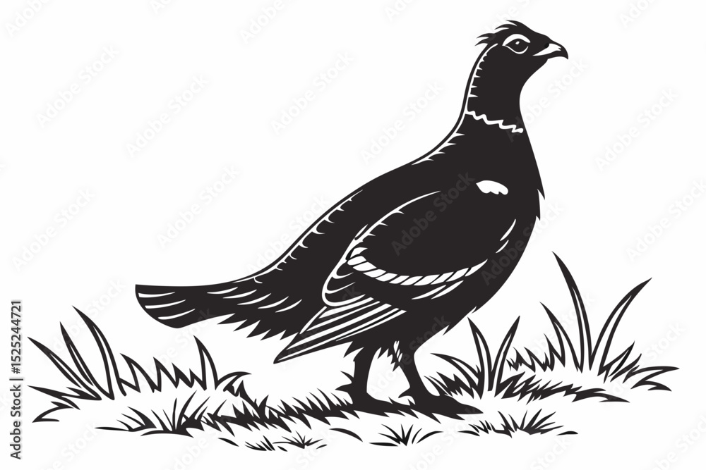 Obraz premium grouse sihouette black vector