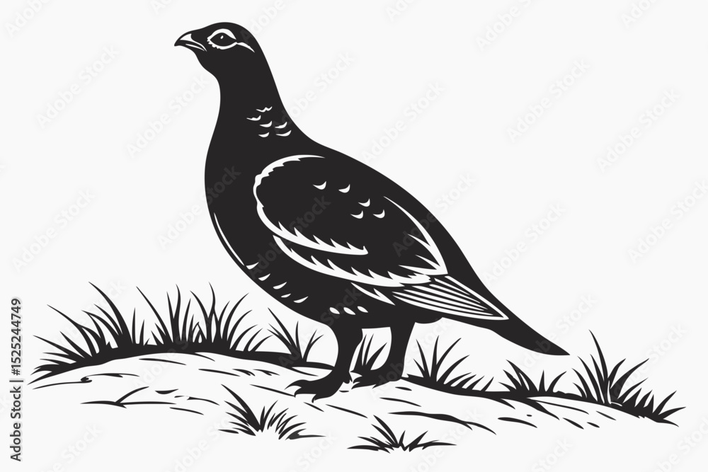 Obraz premium grouse sihouette black vector