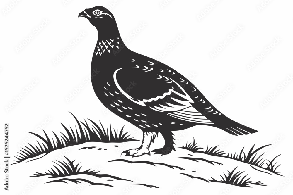 Fototapeta premium grouse sihouette black vector