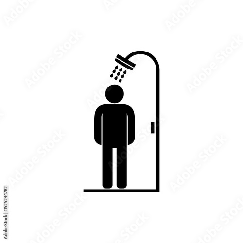 Emergency shower icon isolated on white background