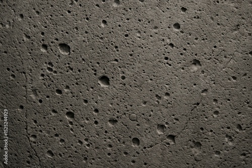 Close up of a gray porous surface with many small holes and textures