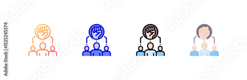 Empowerment icon set multiple style collection