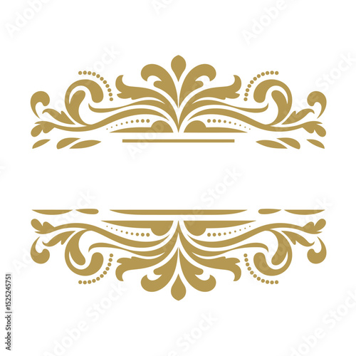 Elegant Golden Ornamental Border with Luxurious Swirls and Classic Flourishes