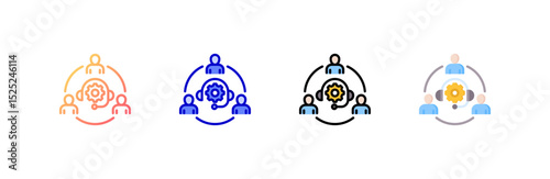 Support Team icon set multiple style collection