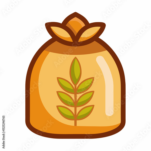 Cartoon wheat bag icon illustration a simple and colorful design featuring a heating pad or compress health and wellness concept