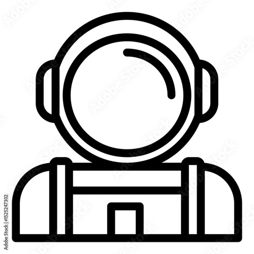 Man in a space suit is wearing headphones. He is wearing a helmet and has a space suit on