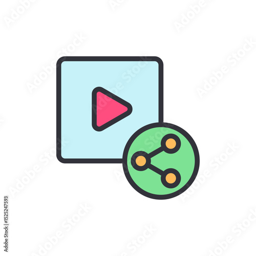 Shareable Video Content Illustration For Social Media Platforms
