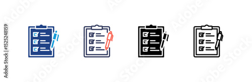 Assessment icon set multiple style collection