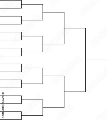 Single Side Championship Bracket – 16 Team Elimination Layout