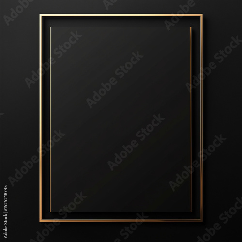 Vertical black background with elegant gold frame