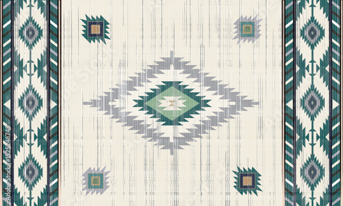 Navajo tribal vector seamless pattern. Native anmericn ornament. Ethnic South Western decor style. Boho geometric ornament. Vector seamless pattern. Mexican blanket, rug. Woven carpet illustration.