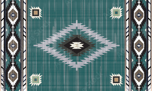 Navajo tribal vector seamless pattern. Native anmericn ornament. Ethnic South Western decor style. Boho geometric ornament. Vector seamless pattern. Mexican blanket, rug. Woven carpet illustration.
