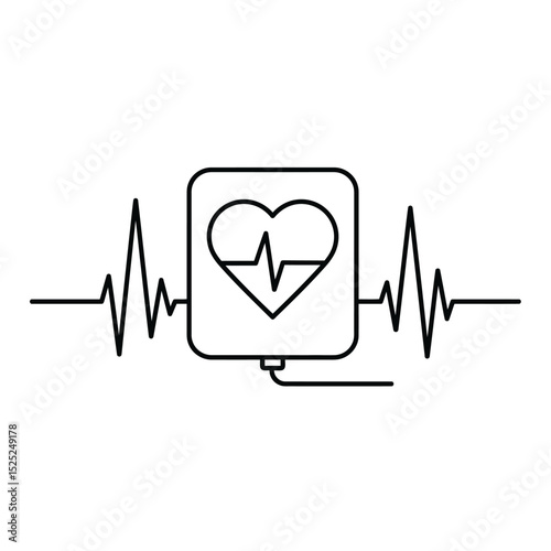 Line rate heartbeat. Medical monitor heart beat and rhythm. Electrocardiogram heart and pulse for monitor health. Vector Illustration.