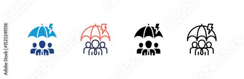 Protection icon set multiple style collection