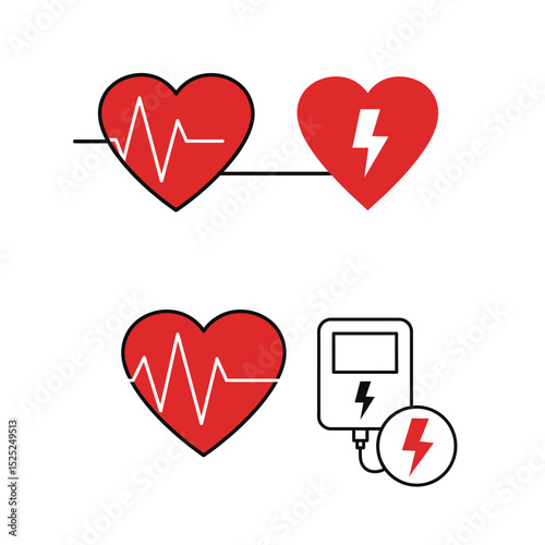 Line rate heartbeat. Medical monitor heart beat and rhythm. Electrocardiogram heart and pulse for monitor health. Vector Illustration.