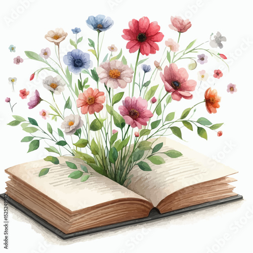 book and flowers