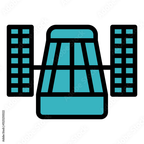 drawing of a space shuttle. The shuttle is surrounded by a lot of squares