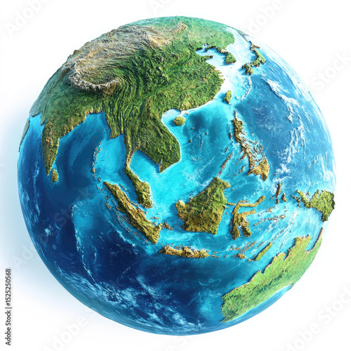 Earth from space showing Southeast Asia, vibrant colors
