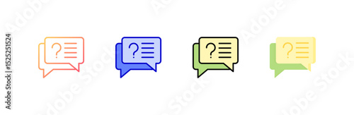 Faq icon set multiple style collection