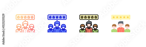 Customer Satisfaction icon set multiple style collection