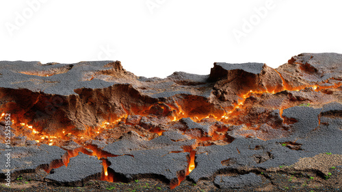Molten Earth's Embrace: A fiery panorama unfolds, revealing a landscape of raw, primal power and the earth's molten heart, an impressive display of geological artistry.