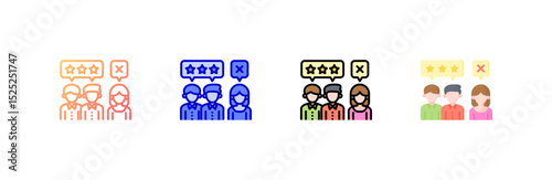 Customer Review icon set multiple style collection