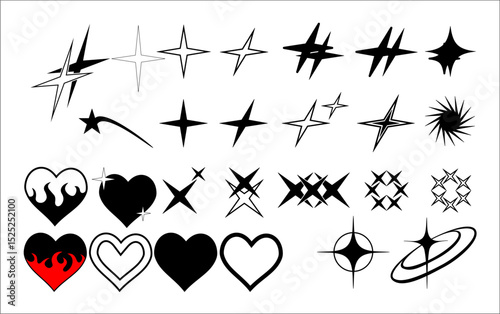 collection y2k symbol design vector