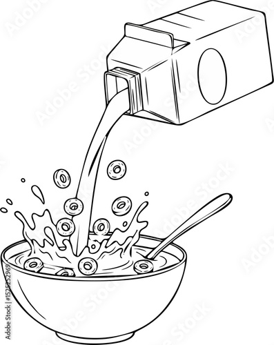 cereal and milk doodle design