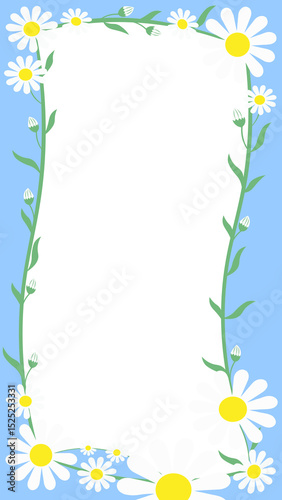Chamomile frame with a summer mood