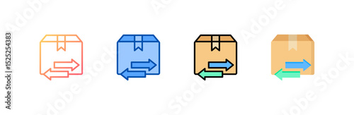Delivery icon set multiple style collection