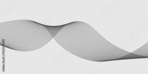 Abstract vector background with black wavy lines. EPS10