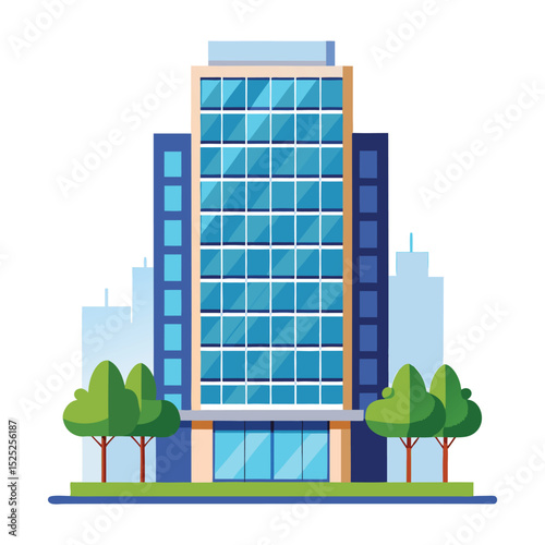 Modern Office Building Architecture Cityscape Design Illustration