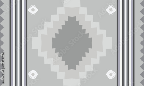 Navajo tribal Green vector seamless pattern. Native American ornament. Ethnic South Western decor style. Boho geometric ornament. pattern. Mexican blanket, rug. Woven carpet illustration	