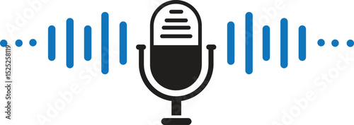 Podcast Icon, Audio Recording Icon, microphone icon vector illustration
