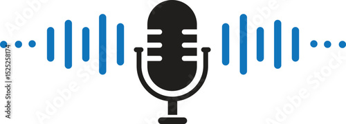 Podcast Icon, Audio Recording Icon, microphone icon vector illustration
