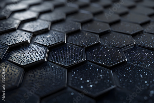 Close-Up of Solar Panel Texture – Glistening Surface Detail