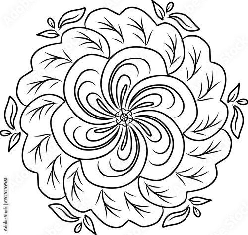 abstract floral line, islamic ornament,ethnic fabric motifs